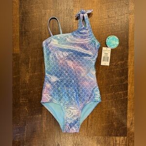 Breaking waves girls Blue and Purple Mermaid Swimsuit
